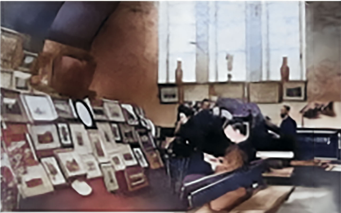 Historic exhibition display at the Society