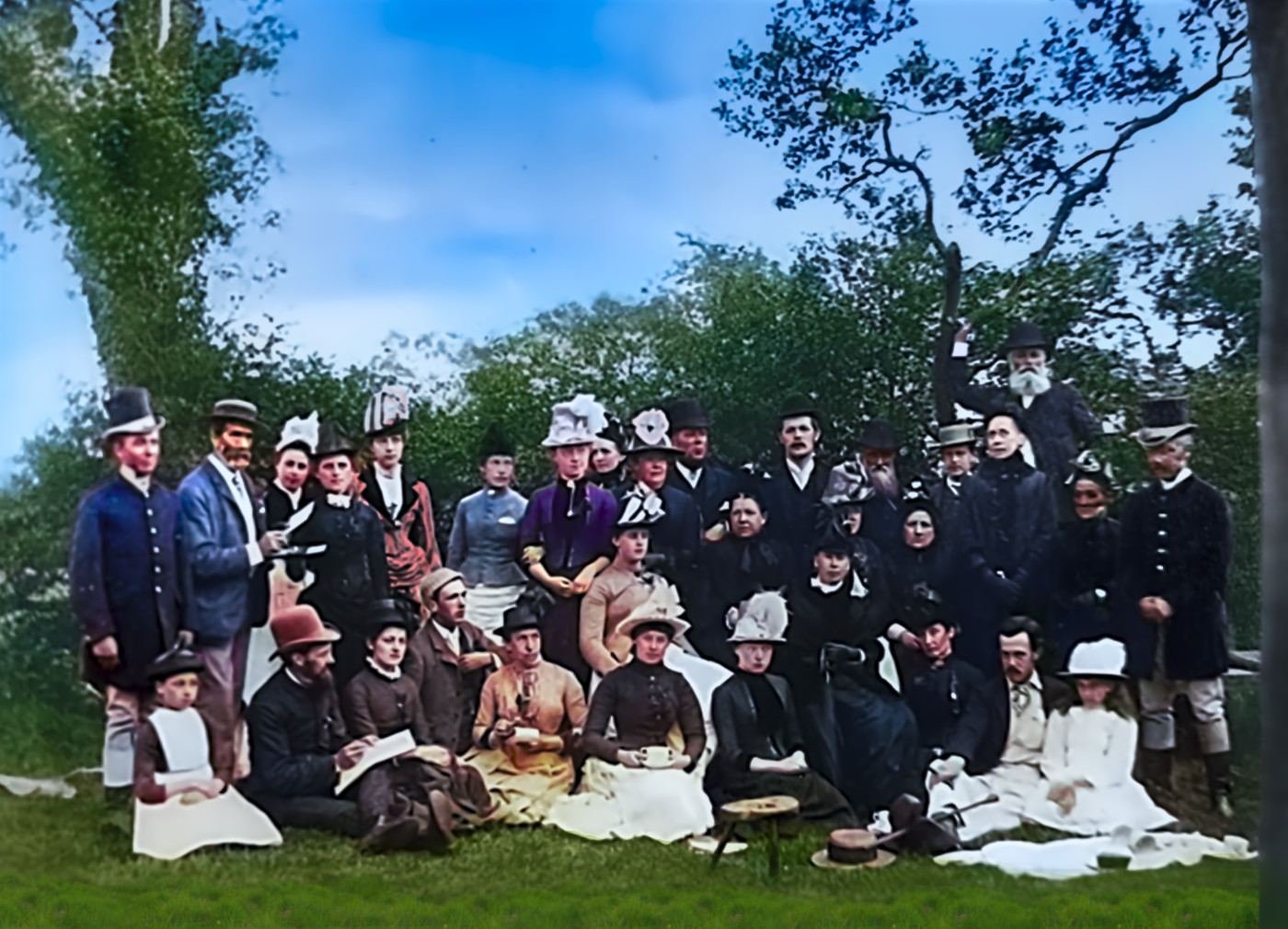 Early members of the society gathered outdoors