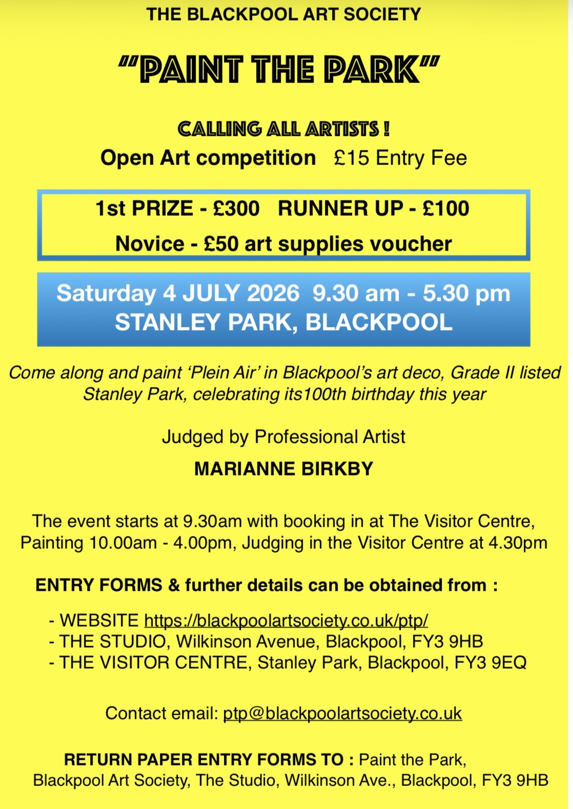 Paint the Park 2026 poster